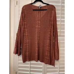Catherines 1X rust sweater NWT longsleeve